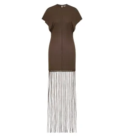 Faithfull the Brand Brita Fringe Mini Dress Chocolate Brown Size 10/M for rent on The Volte - image 5