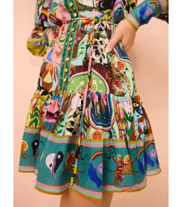 Alemais Evergreen Mini Dress in Multi Print Size AU 8  for rent on The Volte - image 4
