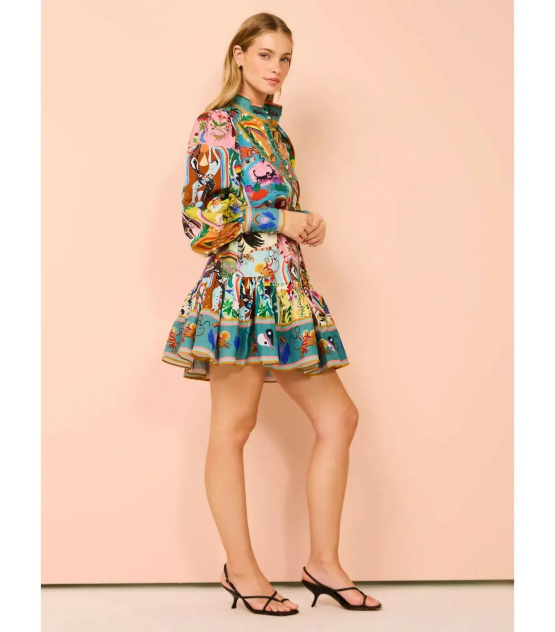 Alemais Evergreen Mini Dress in Multi Print Size AU 8  for rent on The Volte - main image