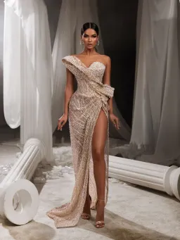 Donika Loci Daisy Gown Nude Size 8 AU for rent on The Volte - image 1