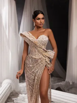 Donika Loci Daisy Gown Nude Size 8 AU for rent on The Volte - image 2