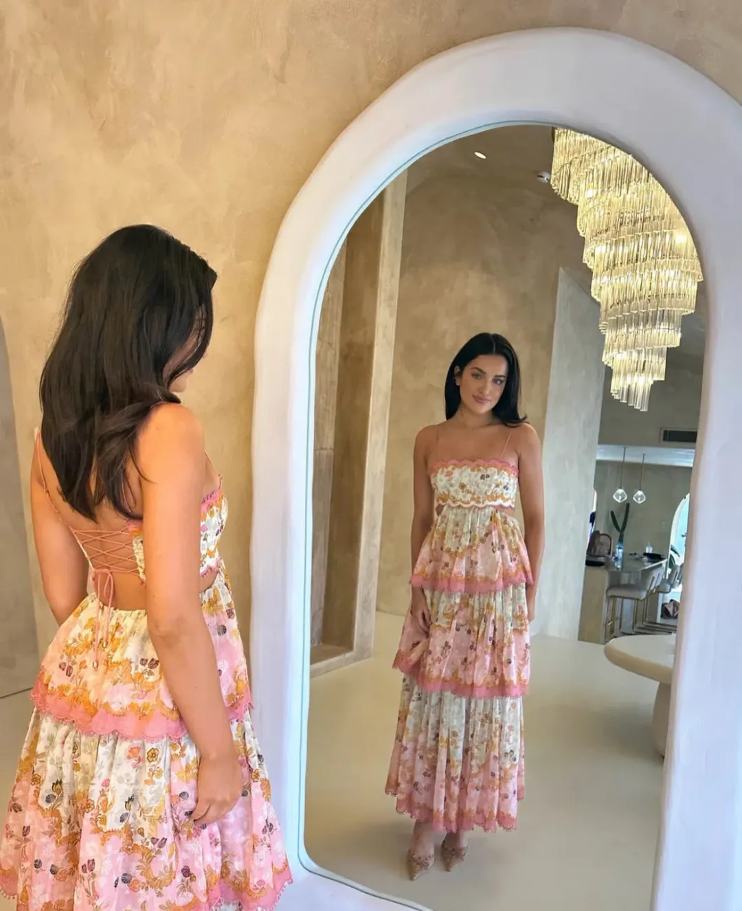 Zimmermann Laurel Frill Midi Dress Size AU 14 for rent on The Volte - main image