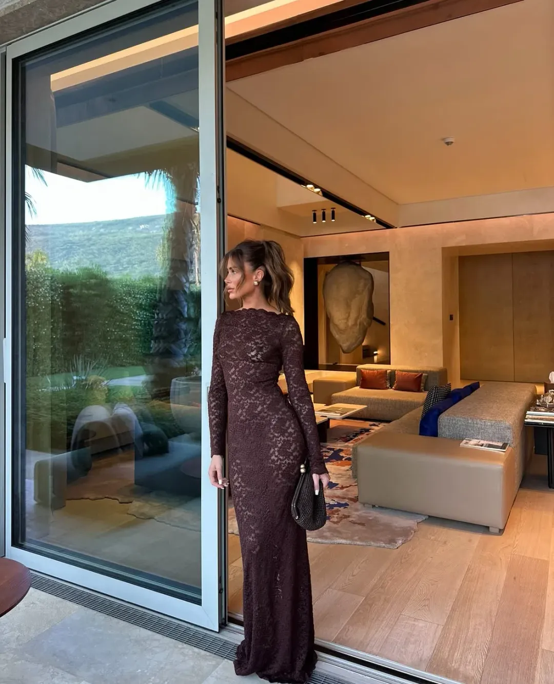 Arcina Ori Monet Maxi Dress Chocolate Brown Size 8/S for rent on The Volte - main image