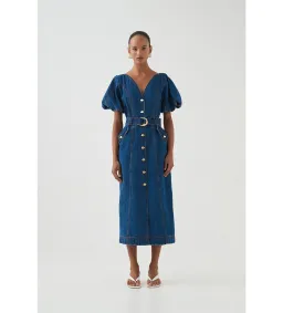 Aje Harper Denim Midi Dress Blue Size 8/S for rent on The Volte - image 1