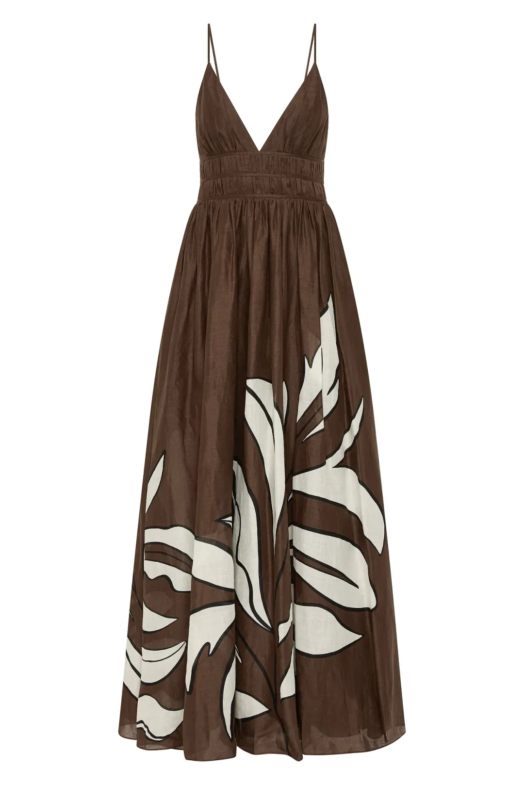 Aje Planetary Maxi Dress Abstract Fern Carob Size 8 for rent on The Volte - main image