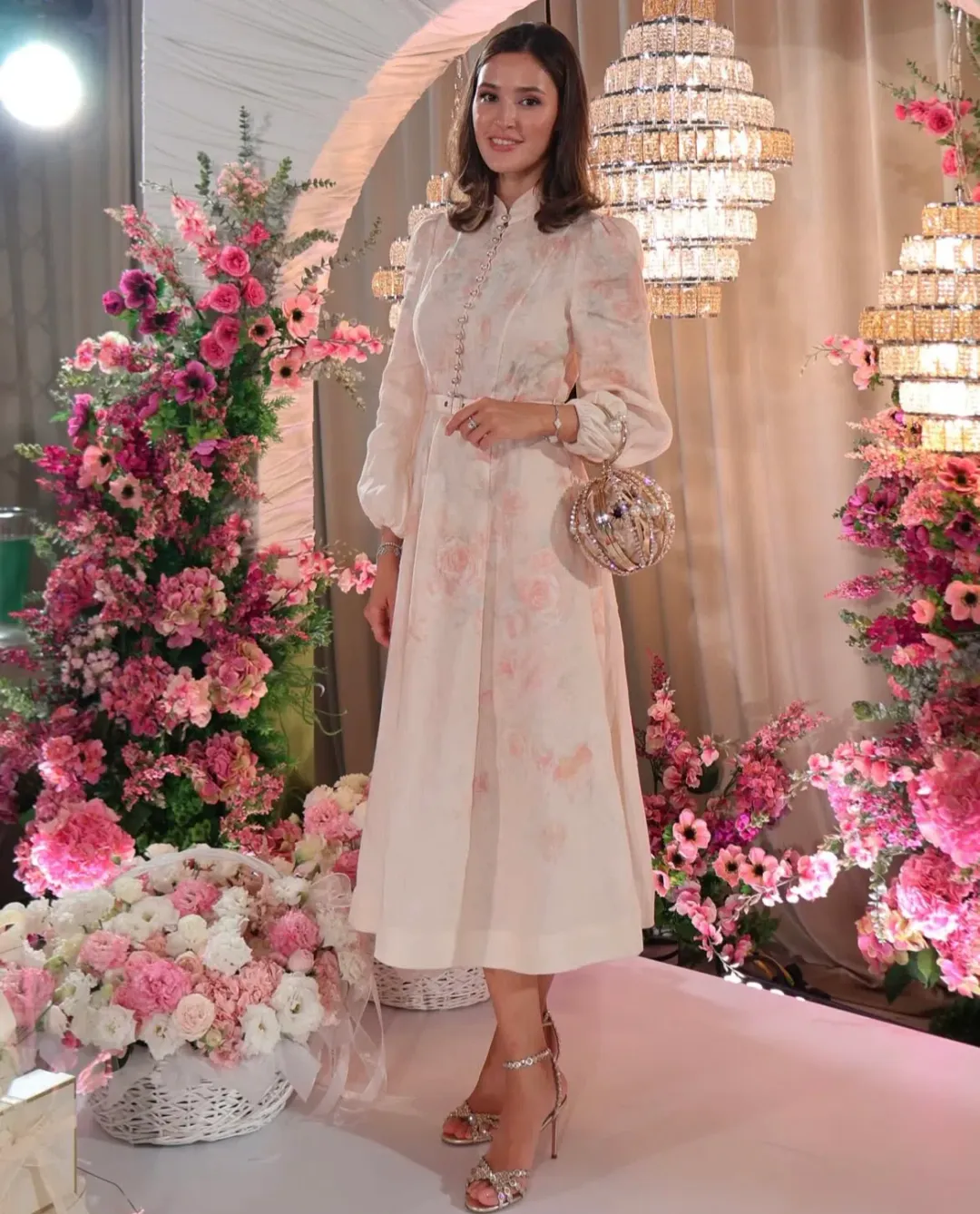 Zimmermann Crush Buttoned Midi Dress Size AU 14 for rent on The Volte - main image