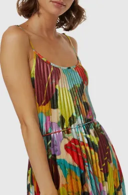 Gorman  Broad Leaf Pleated Midi Dress Multi Size 10 for rent on The Volte - image 4