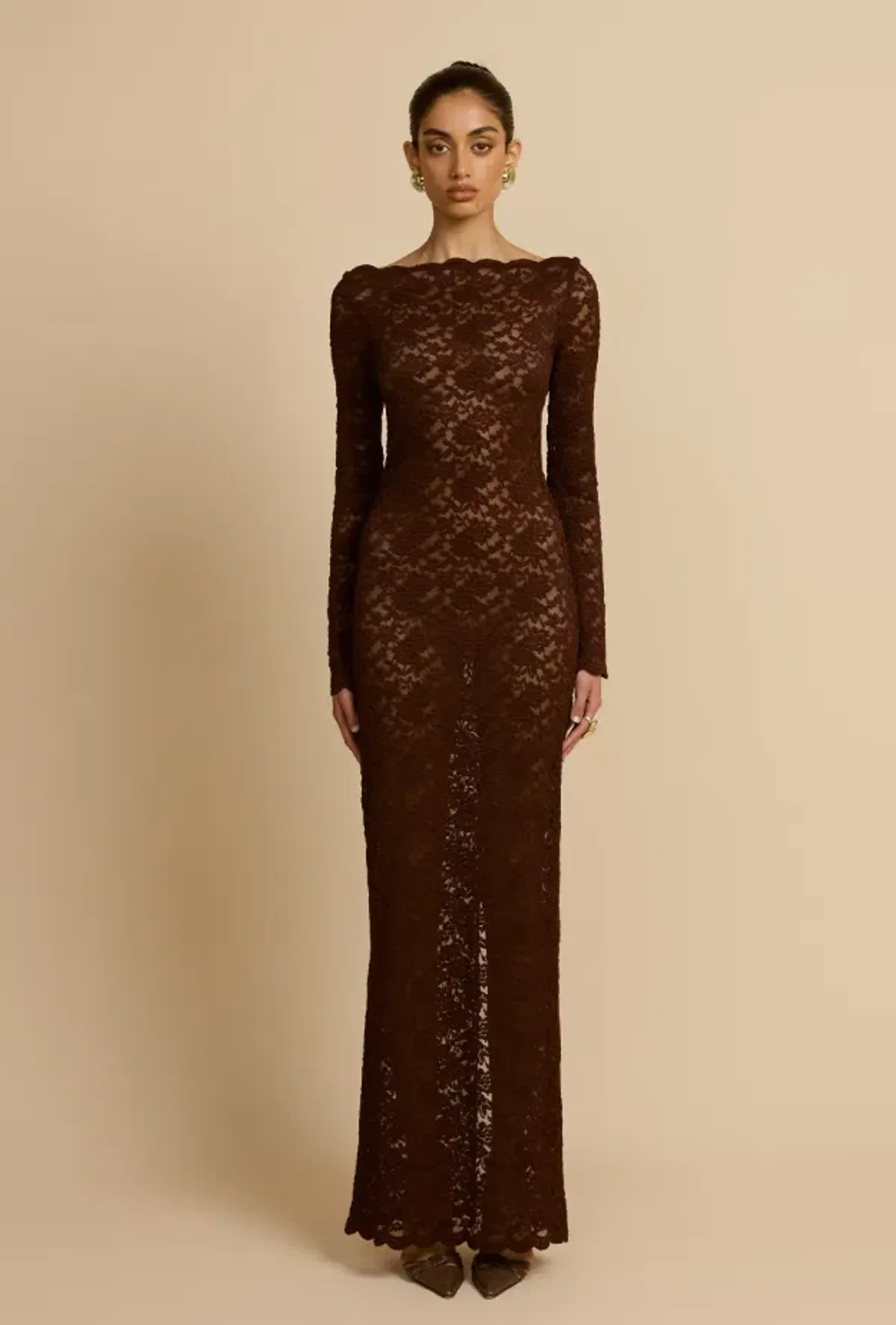 Arcina Ori Monet Maxi Dress in Brown Size M/ AU 10 for rent on The Volte - main image