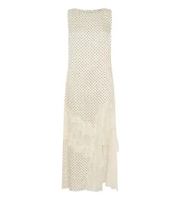 Third Form Visions Lace Frill Maxi Dress Cream Polka Dot Size AU 8 for rent on The Volte - image 4