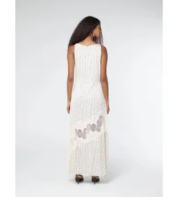 Third Form Visions Lace Frill Maxi Dress Cream Polka Dot Size AU 8 for rent on The Volte - image 3