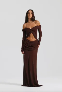 Natalie Rolt Emily Gown in Espresso Size 8 for rent on The Volte - image 1