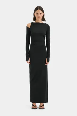 Sir the Label Elm Long Sleeve Midi Dress  in Black Size 8 for rent on The Volte - image 1