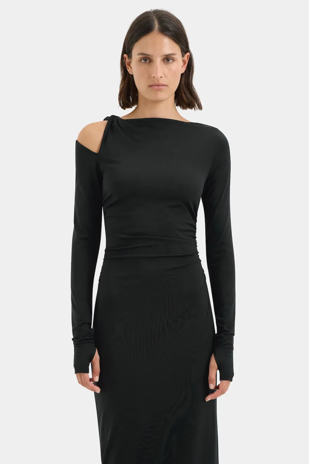 Sir the Label Elm Long Sleeve Midi Dress in Black Size 10 for rent on The Volte - main image