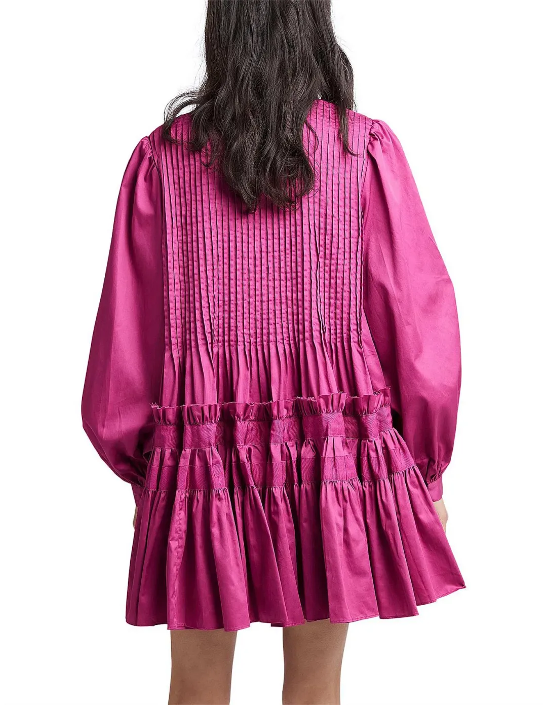 Aje Run Free Smock Mini Dress in Magenta Size AU 8 for rent on The Volte - main image