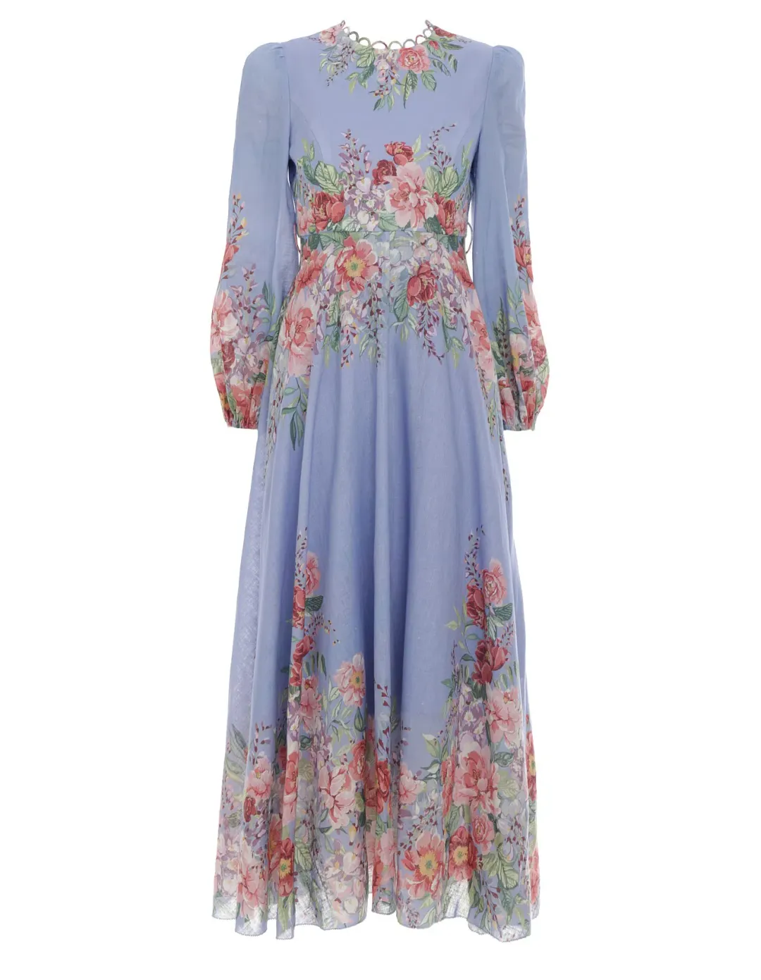 Zimmermann Bellitude Floral Maxi Dress in Cornflower Size 1 AU 10 for rent on The Volte - main image
