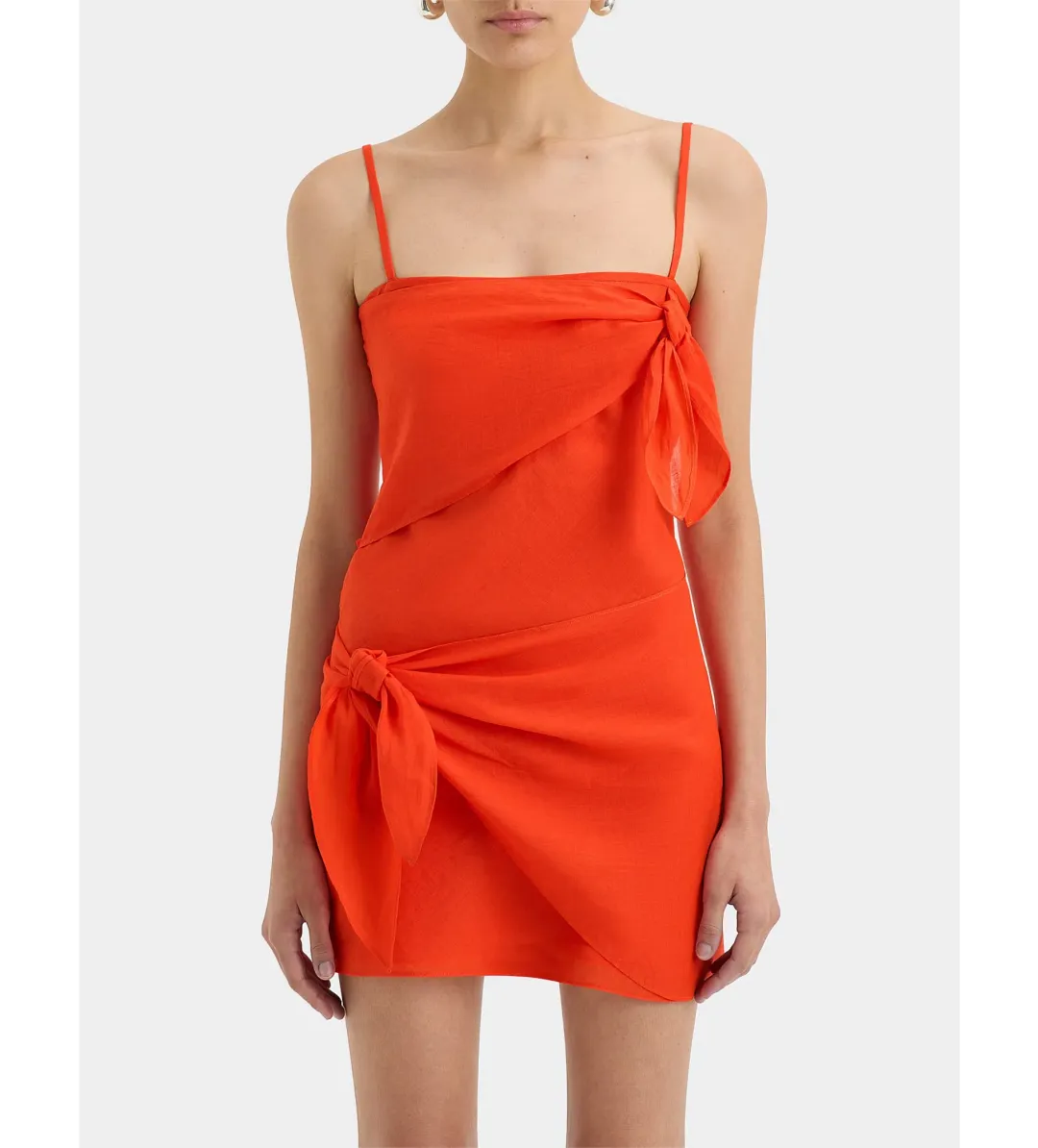 Sir The Label Rosalia Wrap Mini Dress Tangerine Size 14/XL for rent on The Volte - main image