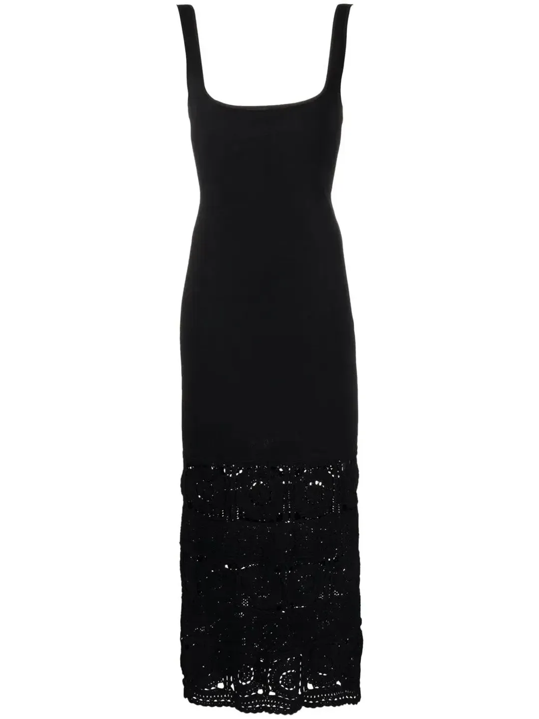 Rebecca Vallance Romina Crochet Trimmed Midi Dress Black Size L AU 12 for rent on The Volte - main image