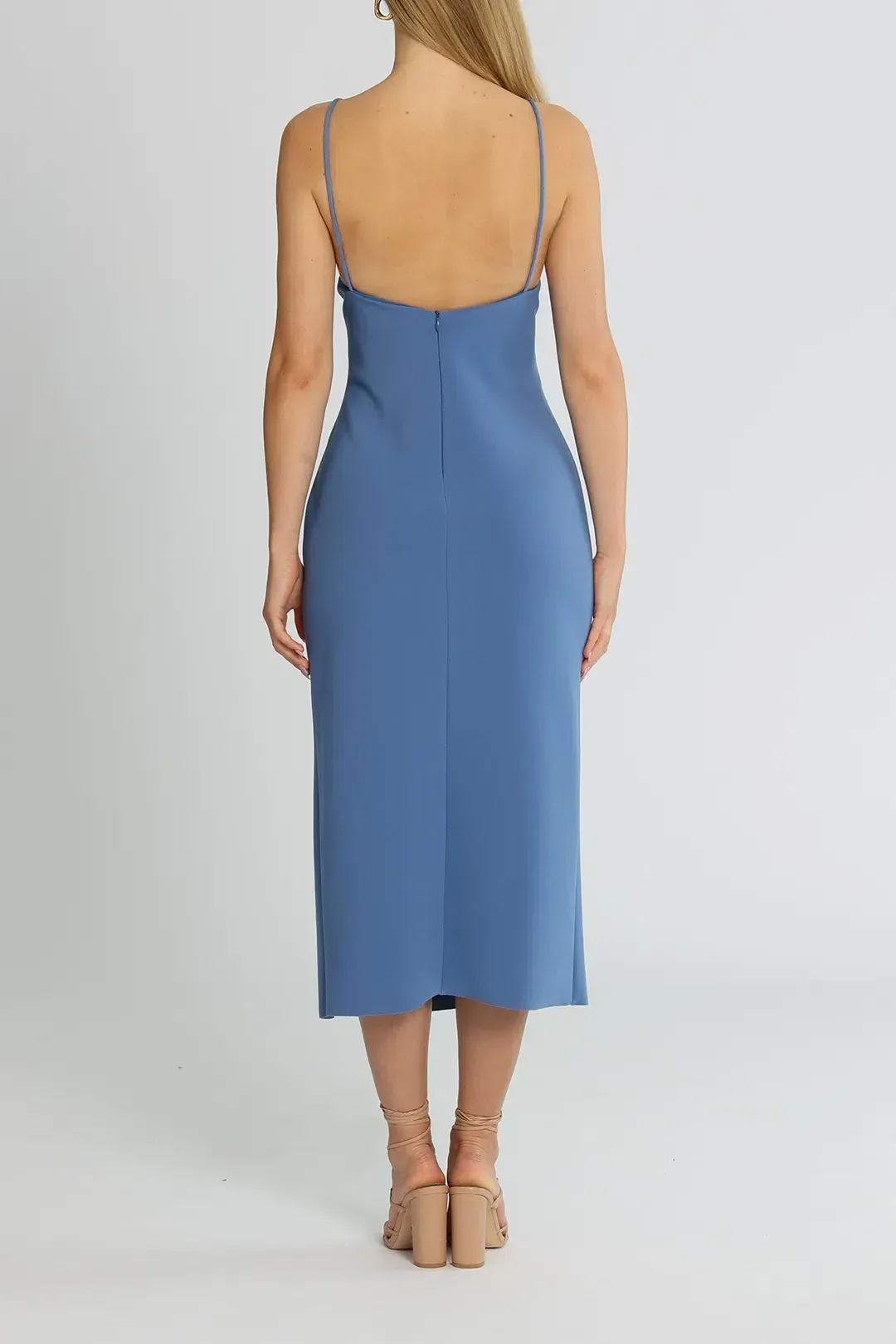 Bec and Bridge Josette Midi Cutout Dress Blue Size AU 14 for rent on The Volte - main image