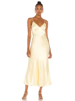 Bardot Malinda Slip Midi Dress Butter Yellow Size 10 for rent on The Volte - image 1