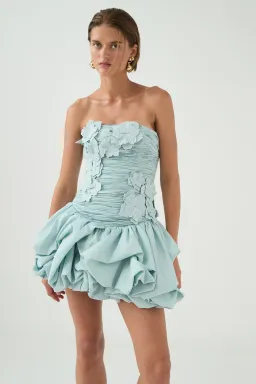 AJE Splendour Mini Dress Silver Blue Size 6 for rent on The Volte - image 2