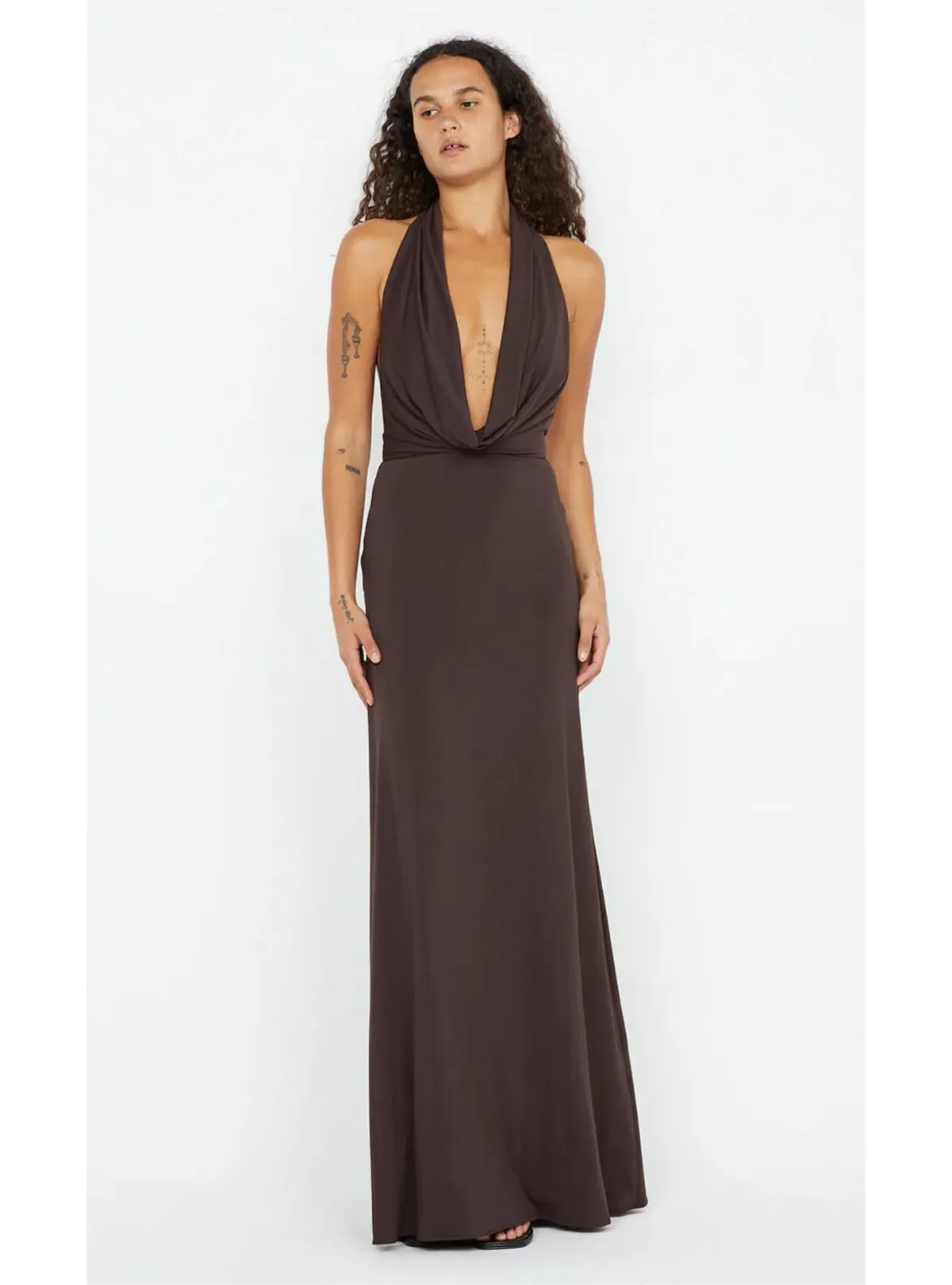 Bec and Bridge Nessie Maxi Dress in Brown Size AU 8 for rent on The Volte - main image