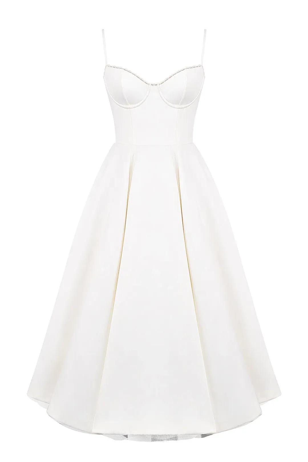 House of CB Mademoiselle White Tull Midi Dress Size AU 6 for rent on The Volte - main image