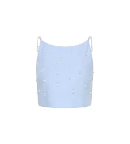 Aje Akoya Crop Top Size AU 4 and Mini Skirt Size AU 6 Set Cornflower Blue  for rent on The Volte - image 5