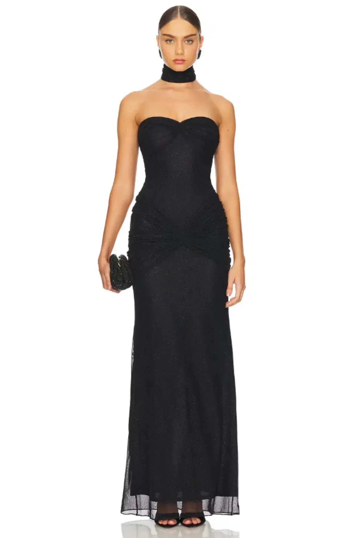 Mirror Palais Black Starlite Maxi Dress Size AU 10 for rent on The Volte - main image