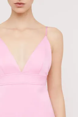 Scanlan Theodore The Satin Shoestring Mini Dress in Pink Size 8 for rent on The Volte - image 5