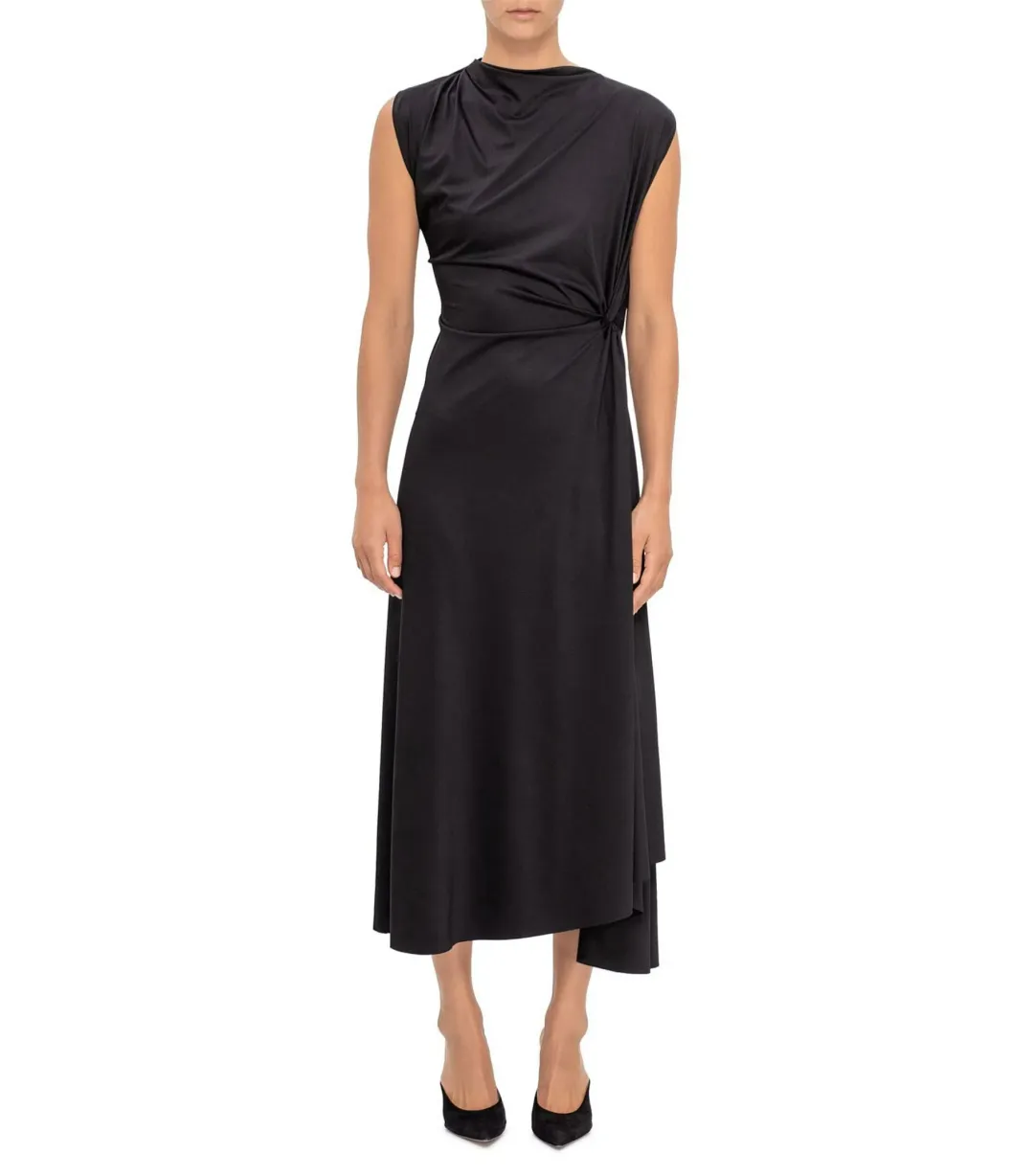 Victoria Beckham Asymmetric Drape Midi Dress Size 16 for rent on The Volte - main image