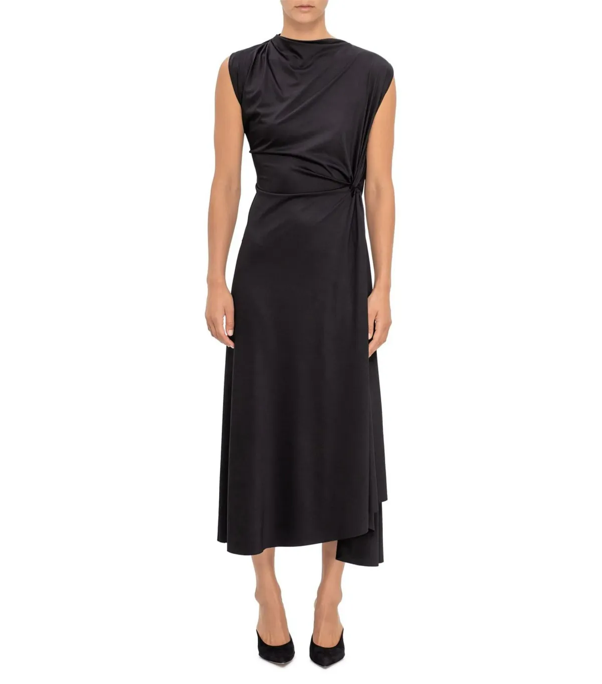Victoria Beckham Asymmetric Drape Midi Dress Size 16 for rent on The Volte - main image
