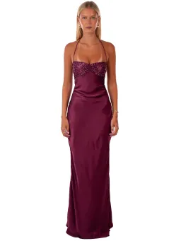 I Am Delilah Jade Maxi Dress in Berry Size M AU 10 for rent on The Volte - image 1