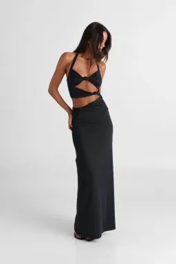 Sasha Therese Oralia Maxi Dress Black Size 6  for rent on The Volte - image 2