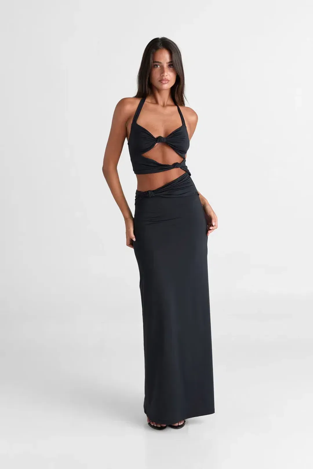 Sasha Therese Oralia Maxi Dress Black Size 6  for rent on The Volte - main image