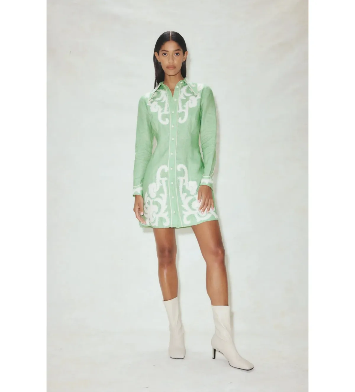 Alemais Ruby Applique Mini Dress Mint Size 10 for rent on The Volte - main image