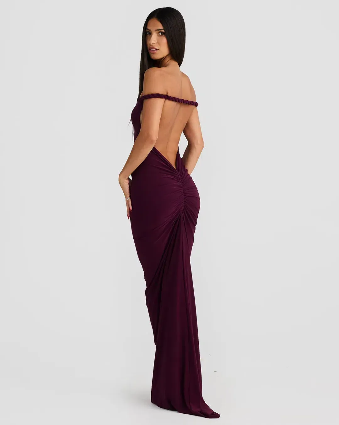 Melani The Label Maia Maxi Gown Mulberry  Size 6 for rent on The Volte - main image