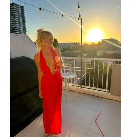 Saboa Studios Gisele Maxi Dress Watermelon Size S AU 8 for rent on The Volte - image 1