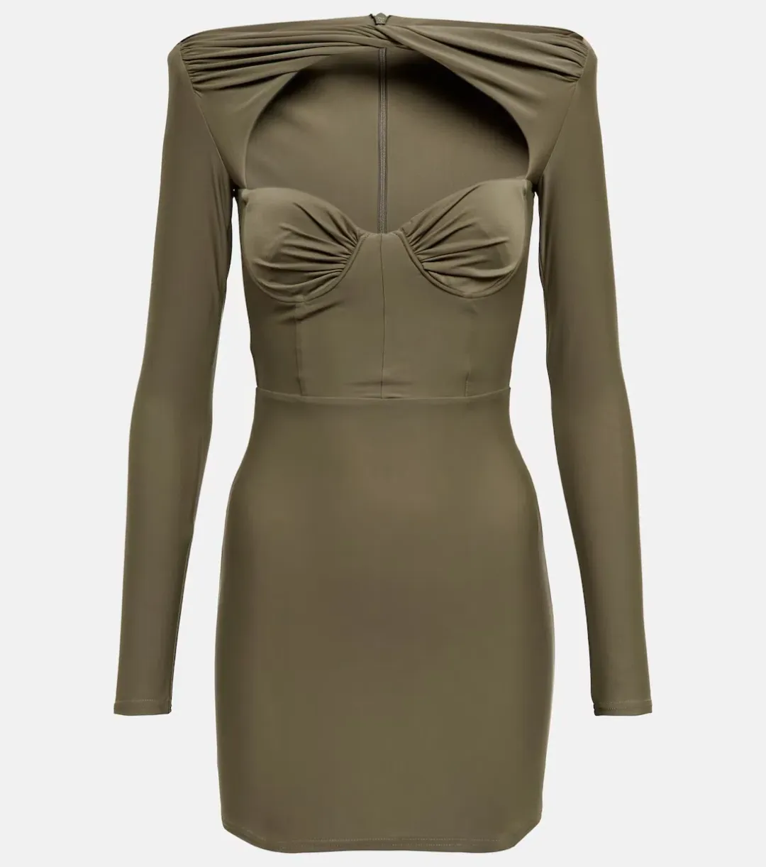Alex Perry Barett Cutout Mini dress in Khaki   AU 6 for rent on The Volte - main image