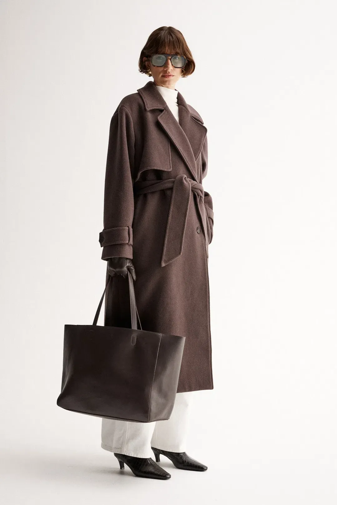 Elka Collective Arna Coat in Chocolate Brown Size 12/L for rent on The Volte - main image
