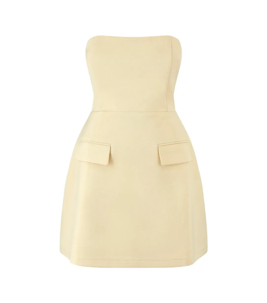 Odd Muse The Ultimate Muse Strapless Dress Lemon Size XXS/4 for rent on The Volte - main image