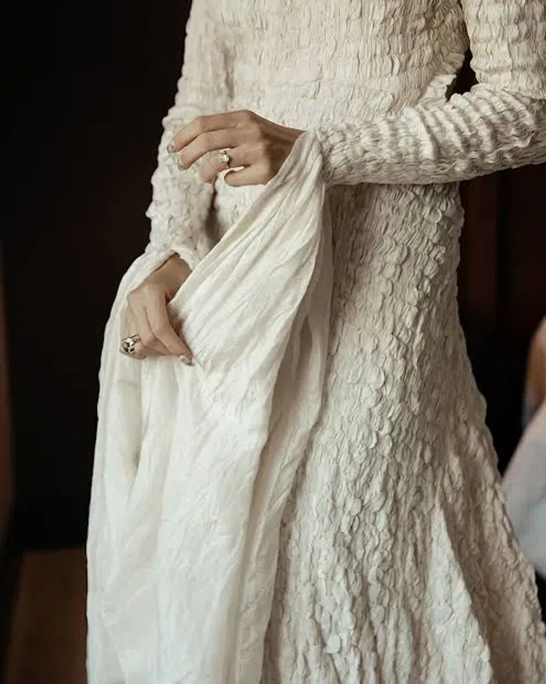 About Phaedra Pisces Gown Silk Maxi Natural Ivory Peach Size 8 for rent on The Volte - main image