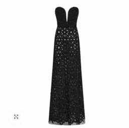 Carla Zampatti Black Lurex Encrusted Sheer Gown Size 12 for rent on The Volte - image 4