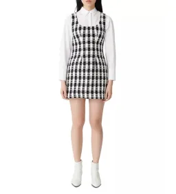Maje Rocky Checked Cotton-Blend Tweed Mini Dress Multi Size AU 8 for rent on The Volte - image 3
