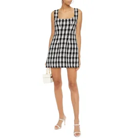 Maje Rocky Checked Cotton-Blend Tweed Mini Dress Multi Size AU 8 for rent on The Volte - image 1
