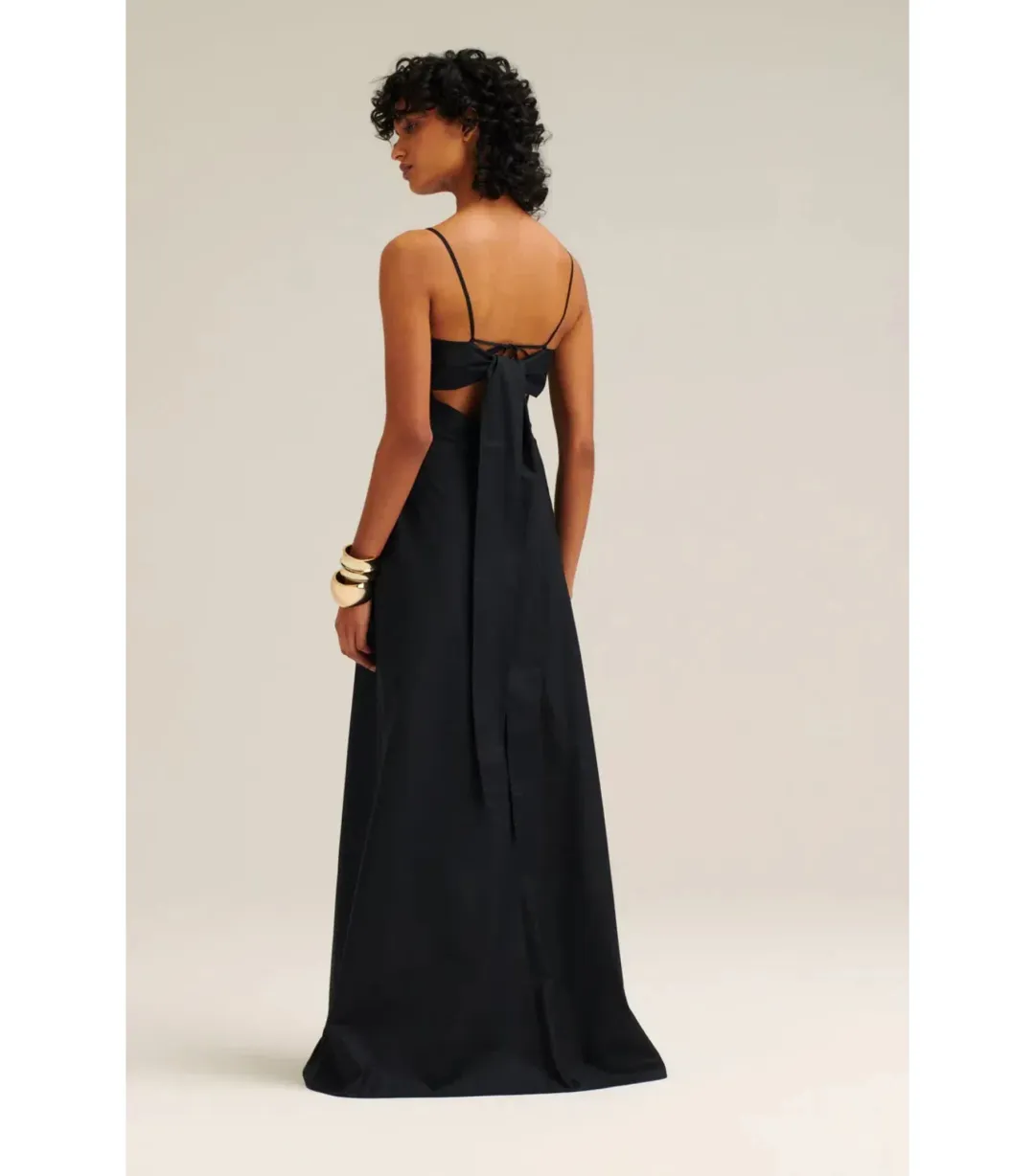 Scanlan Theodore Parachute Cotton Strappy Maxi Dress Black Size AU 6 for rent on The Volte - main image
