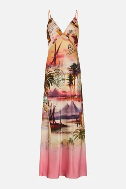 Camilla V Neck Full Length Bias Slip Maxi Dress Millas Got Mail Size 8 for rent on The Volte - image 3