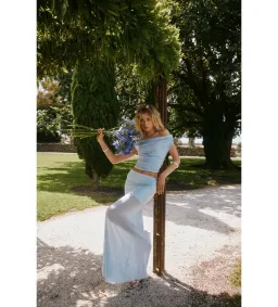 Ance Gria Grace Top and Maxi Skirt Set Sky Blue Size S AU 8 for rent on The Volte - image 2