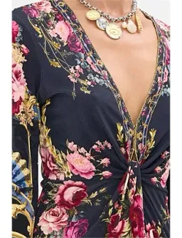 Camilla Long V Neck Twist Front Jersey Dress Size 14/L for rent on The Volte - image 5