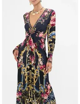 Camilla Long V Neck Twist Front Jersey Dress Size 14/L for rent on The Volte - image 4