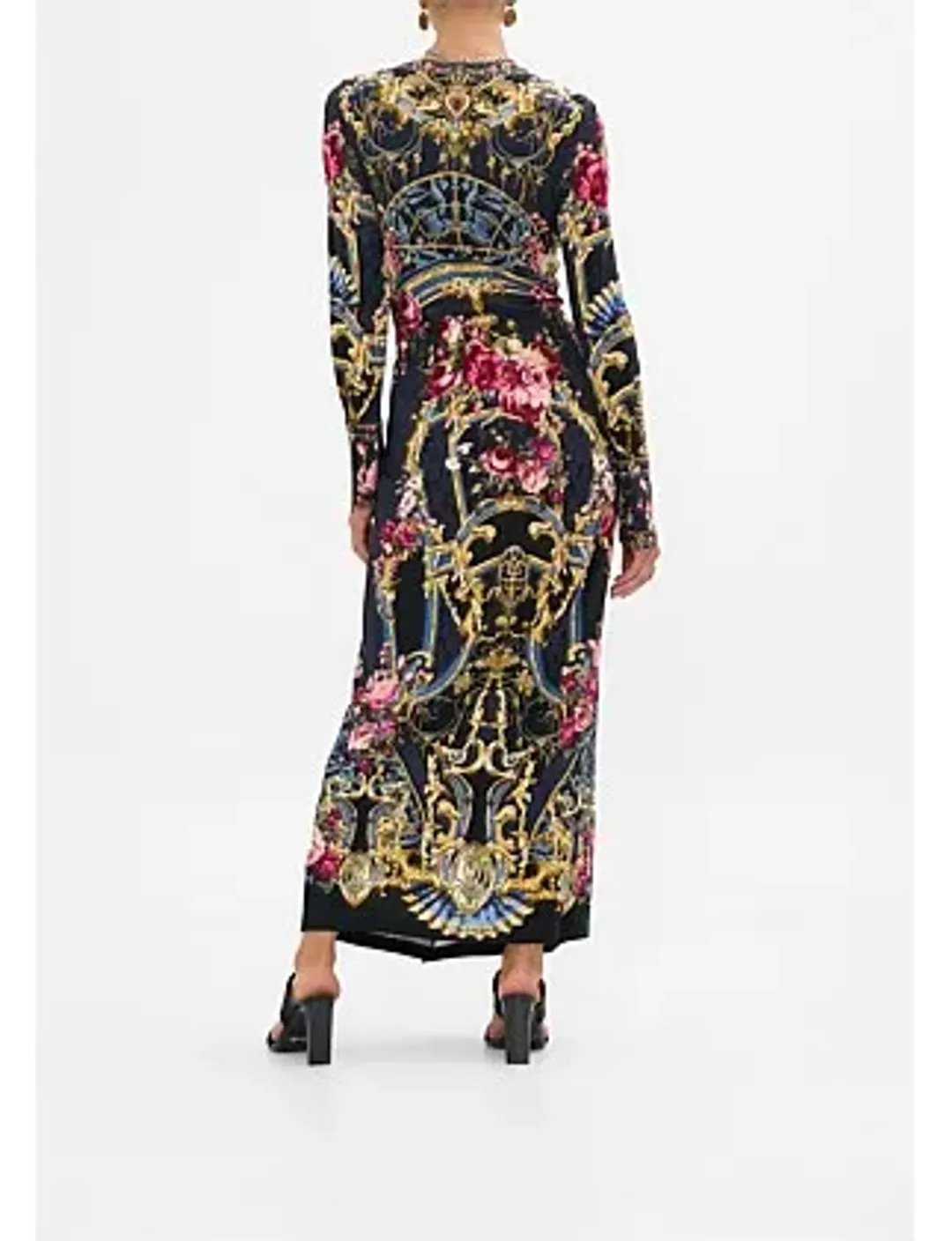 Camilla Long V Neck Twist Front Jersey Dress Size 14/L for rent on The Volte - main image